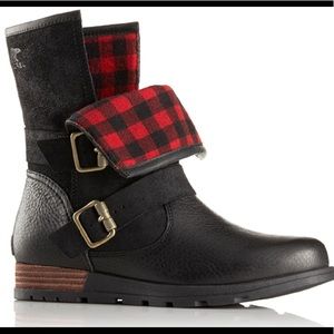 NEW Sorel Major Moto Boots black leather size 6